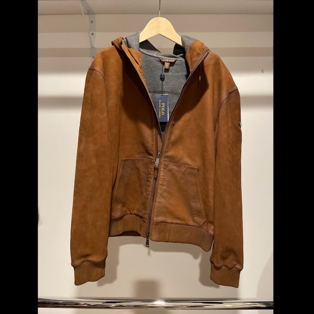 Polo Ralph Lauren Men's Nubuck Leather Hoodie (L)
